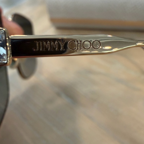 Jimmy Choo Oversized Gold and Black Sunglasses With Case Perfect Condition - Picture 3 of 3